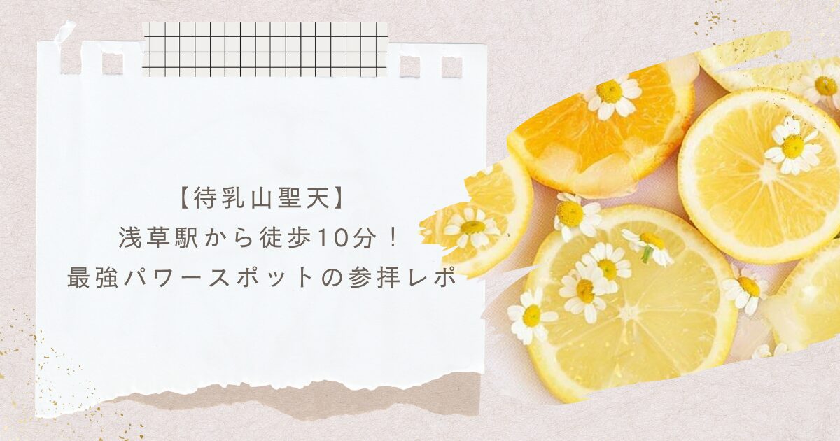 【待乳山聖天】浅草駅から徒歩10分！最強パワースポットの参拝レポ